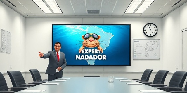 
  Una sala de prensa gubernamental minimalista, con mesas de madera oscura y luces frías. En primer plano, una pantalla gigante muestra un meme exagerado de una rata nadando con gafas de buceo, mientras al fondo un ministro (silhouette) señala la pantalla con cara de suficiencia. Detrás, un mapa de Canarias con un crucero dibujado como un elefante en una tienda de porcelana. Estilo distopía burocrática: colores grises, sombras alargadas y un reloj que marca las 17:15 (hora de la filtración). Sin rostros, solo gestos genéricos de indignación y sonrisas de comodín político. Texturas: papel arrugado (comunicados), cables de internet enredados (IA) y un vaso de agua medio lleno (símbolo de la gestión).