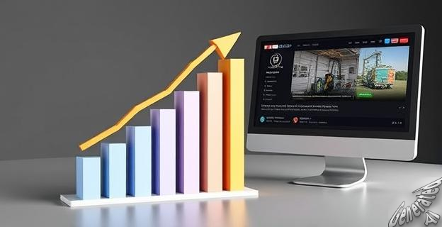 Gráfico de barras mostrando el aumento de la producción de petróleo con una flecha hacia arriba, junto a un monitor de computadora con noticias de la OPEP+.