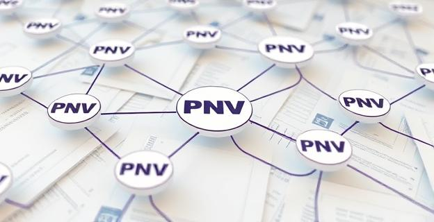 Una red de empresas interconectadas con logotipos del PNV y sociedades pantalla, con un fondo de documentos y correos electrónicos
