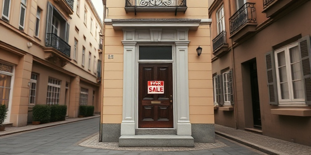 Una vivienda vacía con un letrero de 