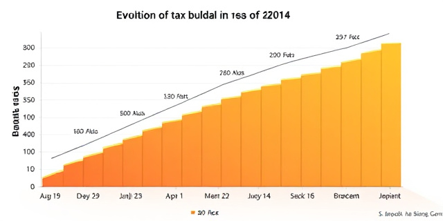 Una gráfica que muestra la evolución de la carga fiscal en España en los últimos años, con un aumento significativo en los impuestos directos e indirectos.